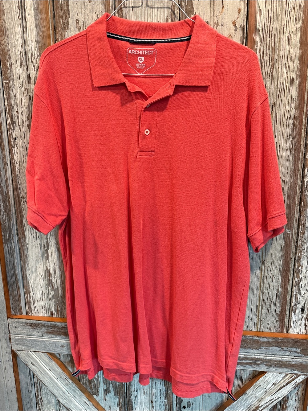 Architect Men's Coral-Red Polo Shirt